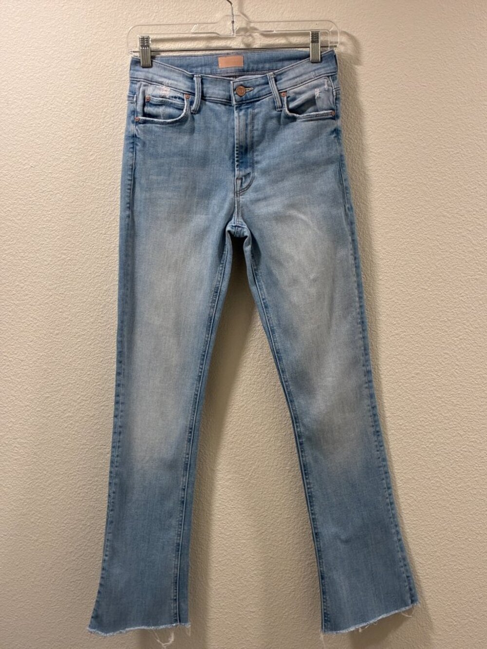 MOTHER The Runaway Fray Crossroads Slim Flare Jeans High Rise Frayed Raw Hem 26